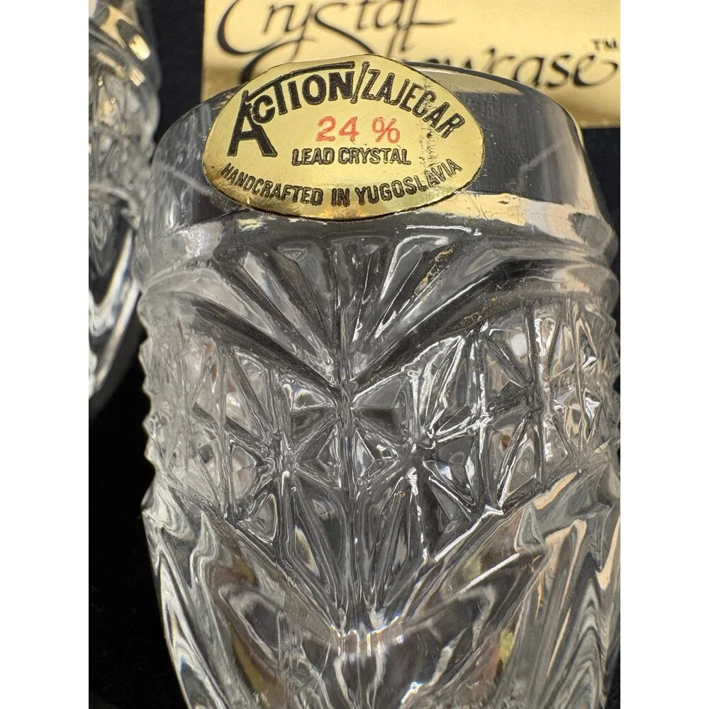 Vtg 1982 Set Of 4 Genuine 24% Full Lead Crystal Cordial Glasses